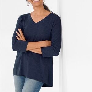 Chico’s ultimate tee slub knit size S tee Shirt top black